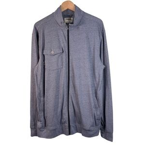 Linksoul Mens Full Zip Performance Cotton Jacket Size XL Blue Tempus Fugit